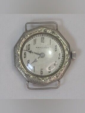 Antique Art Deco 1920s Hamilton Wind Up 17 Jewels Decagon Gold Filled Watch